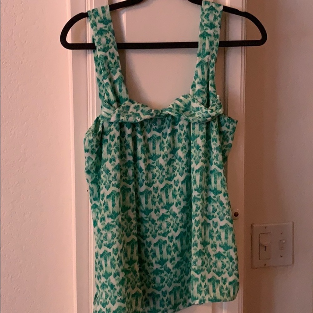 Women’s Tank Top Green water color pattern